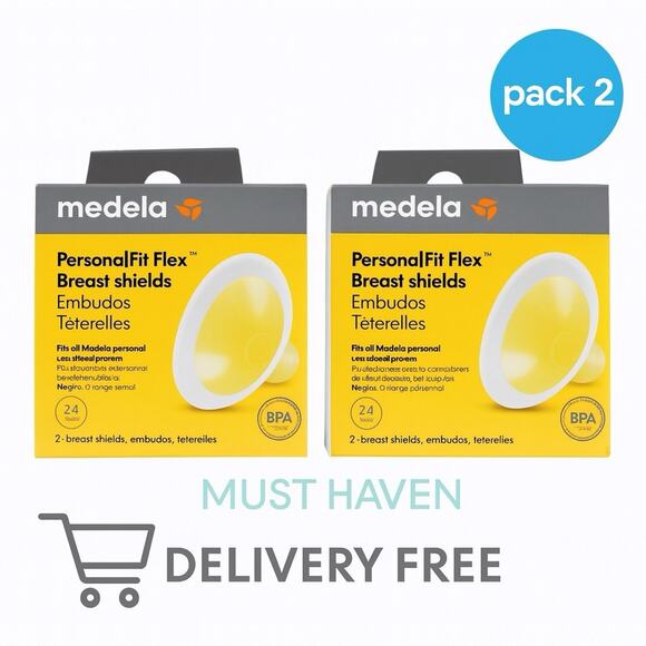 NEW Medela PersonalFit Flex Breast Shields 2 breast shields 24mm - Picture 1 of 8